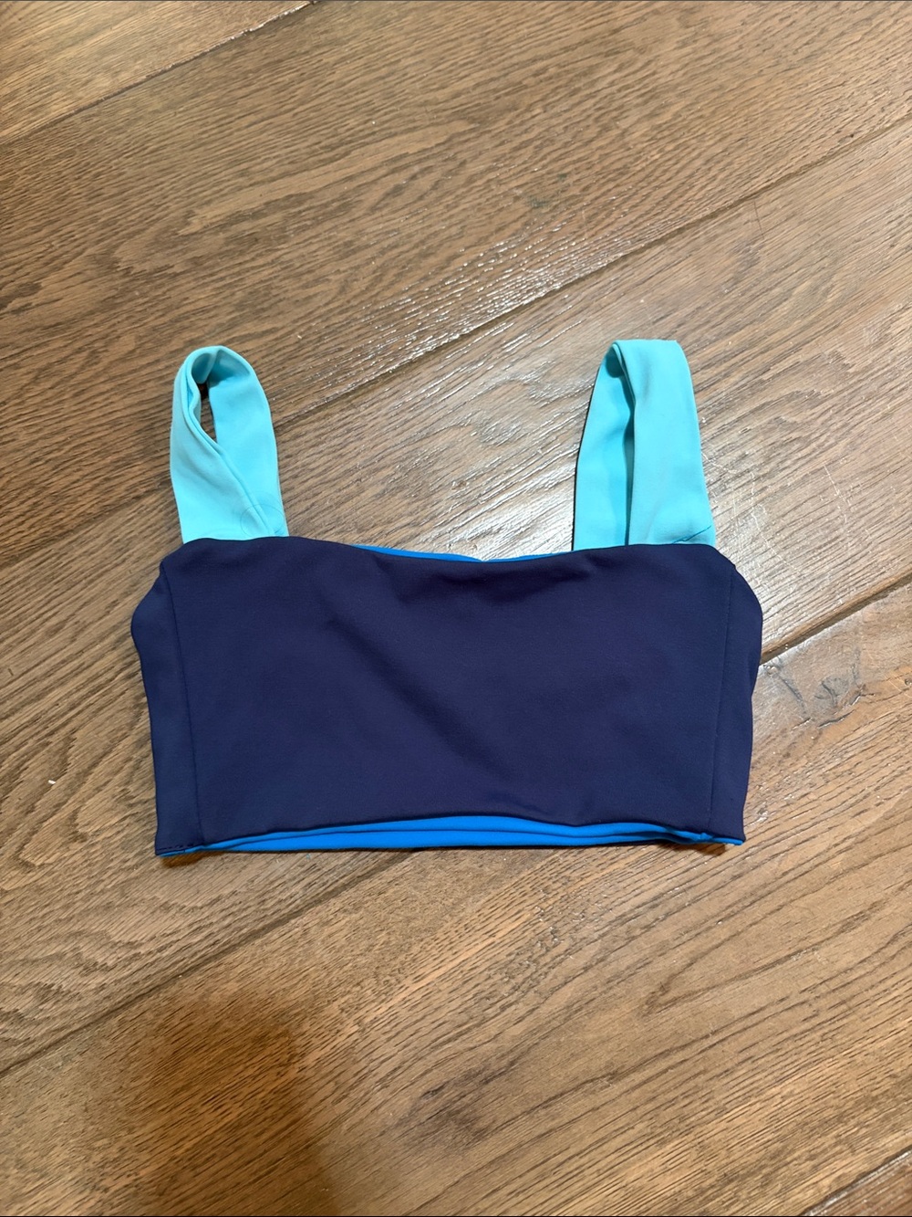 FIVE Navy, Aqua, and Royal Blue Reversible Crop Top